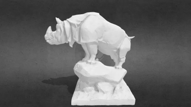 3D打印 写实动物 犀牛雕像