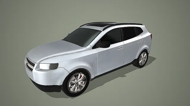 白色紧凑型城市 SUV 家用车辆 3D 模型