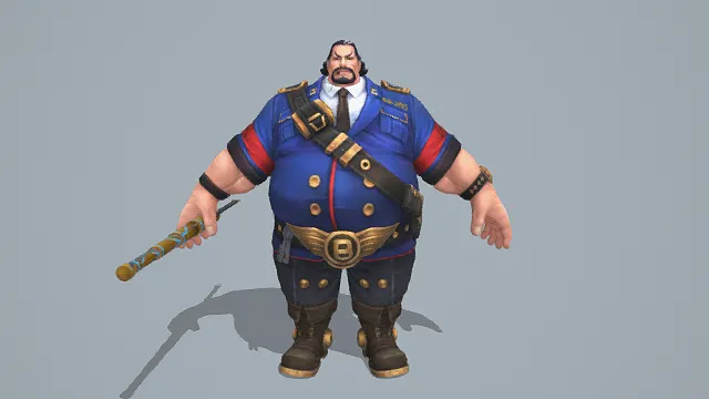 蒸汽朋克风格肥胖警官3D模型