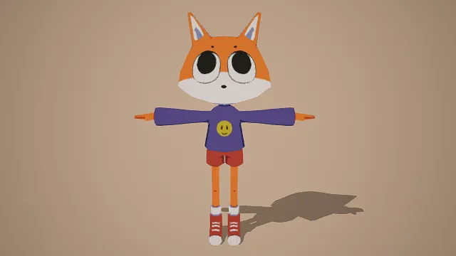 卡通风格狐狸角色3D模型