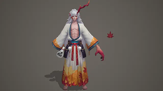 《阴阳师》茨木童子-枫染秋色 角色模型