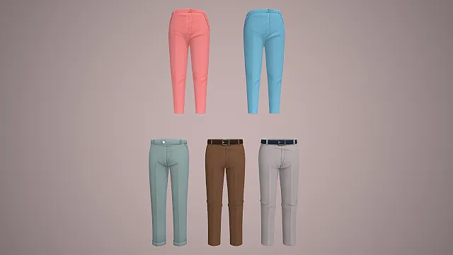 烟管裤  休闲西裤  基础款百搭  马卡龙配色