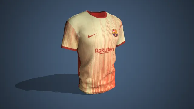 巴萨 Rakuten 赞助版足球服写实低模