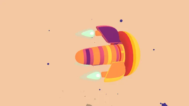 卡通风格化武器飞船装备开启动画