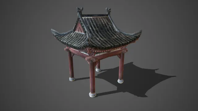 凉亭 建筑模型 古风建筑 写实建筑 游戏模型