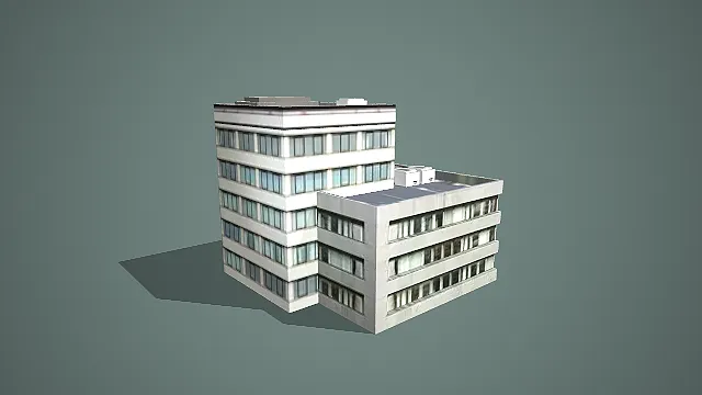 现代高低错落多层办公楼 3D 模型 城市商住楼宇建筑群资产