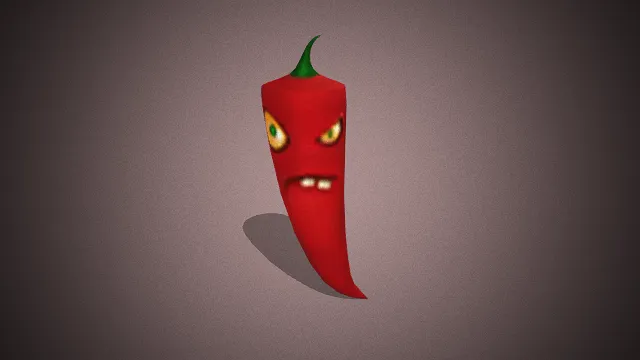 《植物大战僵尸》里 “火爆辣椒” 的3D模型