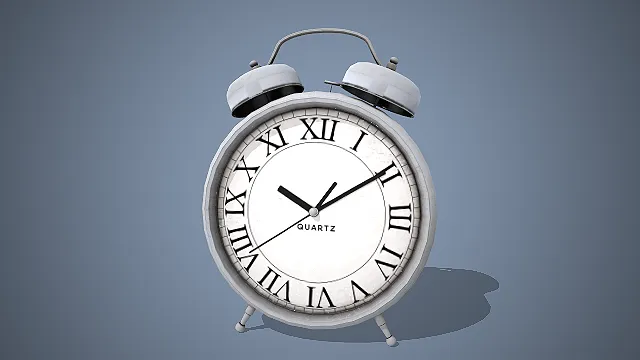 复古闹钟  罗马数字  白色表盘  三脚支架