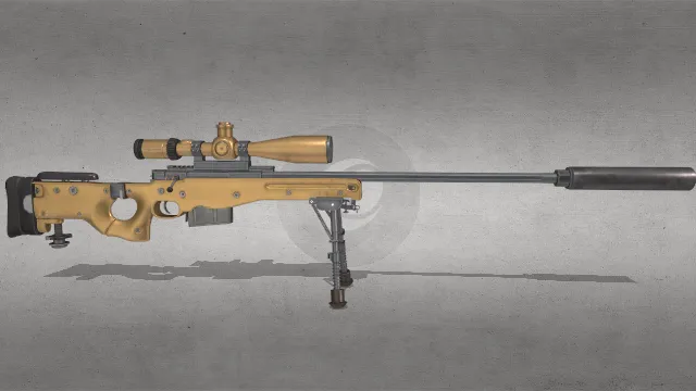 军事武器装备狙击步枪带支架