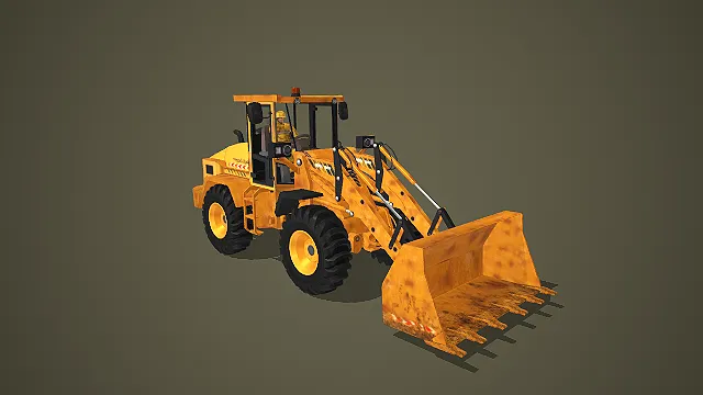 工程用黄色装载机 3D 模型