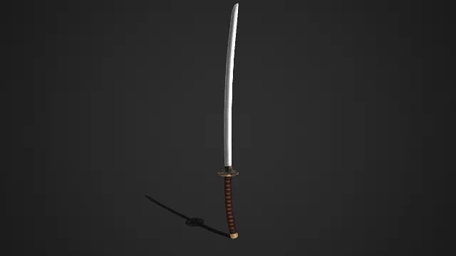 武士刀  冷兵器  金属质感  刀镡  刀身修长  古朴  日式风格