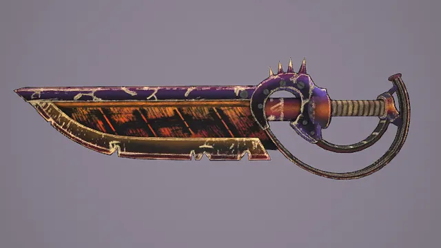 奇幻风格炫彩锯齿大剑3D模型