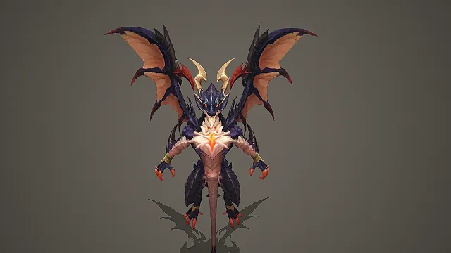 深渊魔龙 BOSS 角色模型紫黑重甲形态