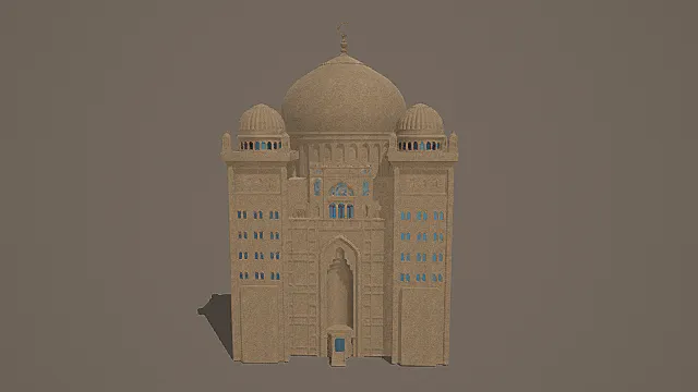 传统伊斯兰风格穹顶清真寺3D模型