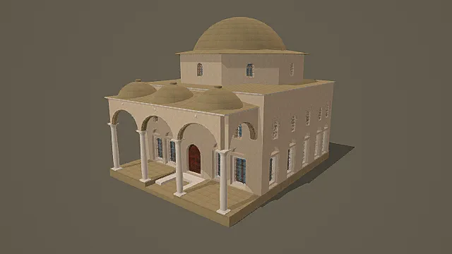 地中海风情伊斯兰式穹顶建筑3D模型