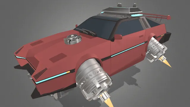 未来科技赛博朋克喷气悬浮汽车