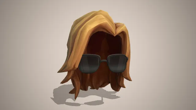 棕色短假发配有黑色墨镜