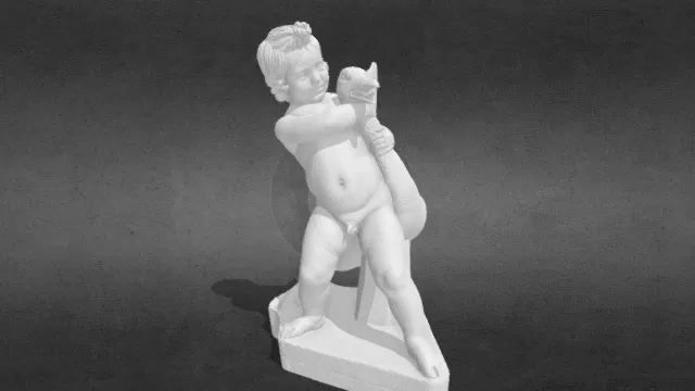 3D打印 带鹅的孩子雕像