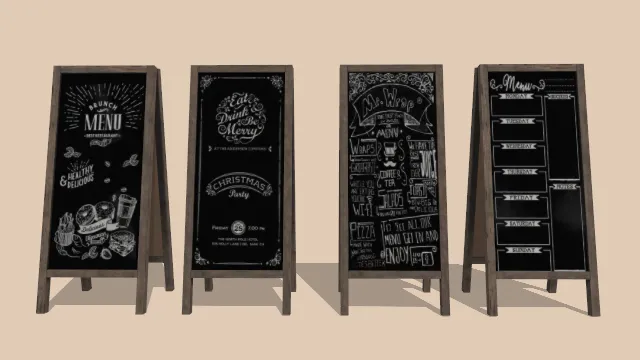 餐厅早中晚黑板标志菜单工具