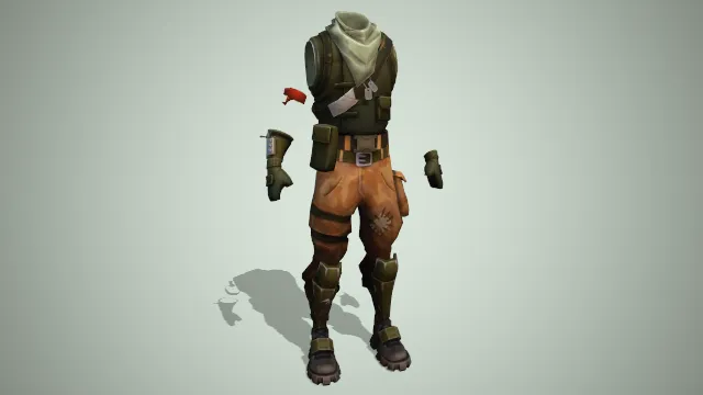 绿色马甲  围巾  服装  束腿裤  铁甲