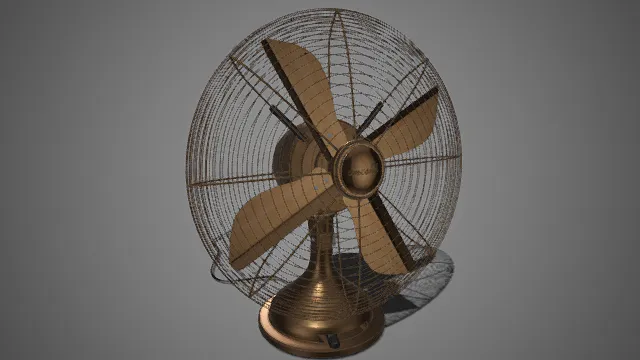 复古  落地风扇  黄铜  金属网罩  老式风扇  家电  质朴  