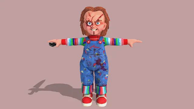 3D卡通风格惊悚人物角色模型，创意设计（3D角色、卡通风格、惊悚诡异风，角色设计主题）