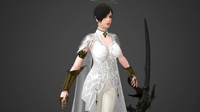 反差风  女战士  精致圣纹  银翼装饰  黑镰  邪异纹理  优雅  双面战将