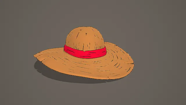 卡通治愈风格草帽道具3D模型
