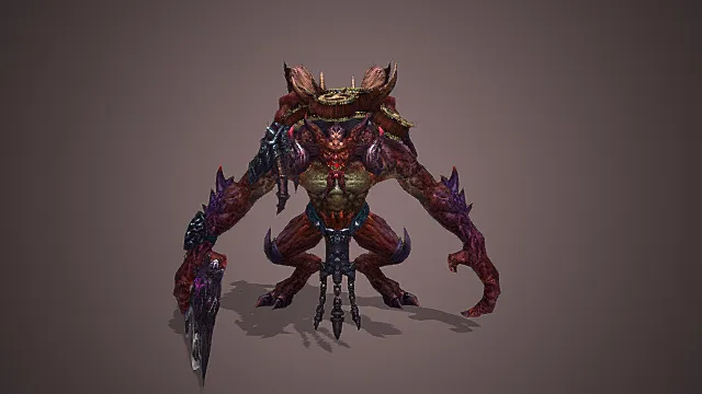 深渊魔殿主厅炼狱四臂魔将模型