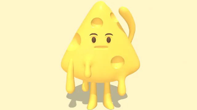 风格化奶酪小人角色人物模型