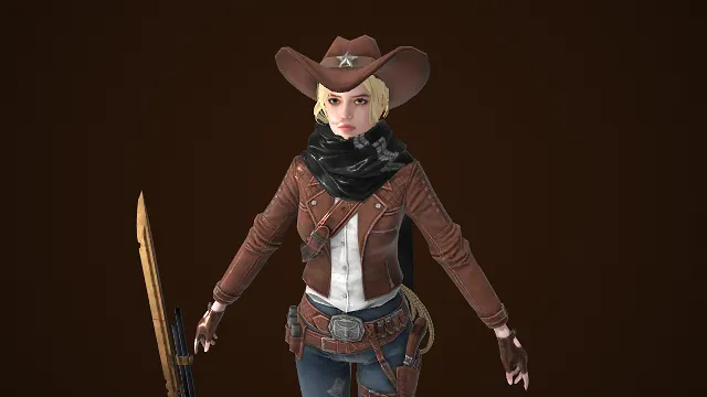 西部牛仔  次世代女性角色  复古皮装  冷兵器  枪械元素  3D 模型  冒险类