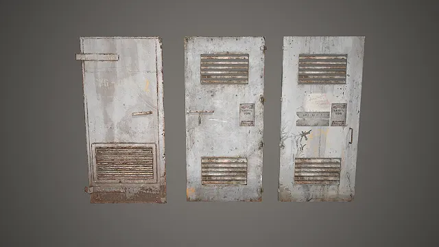 做旧工业金属门  建筑道具  废弃设施  复古工业建筑