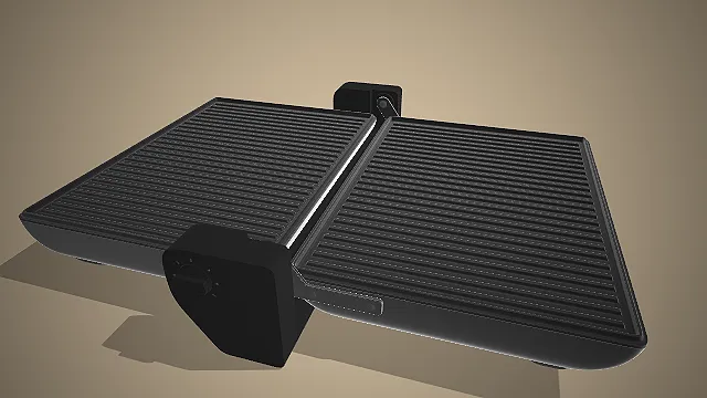 一台黑灰色的写实双面电扒炉3D模型