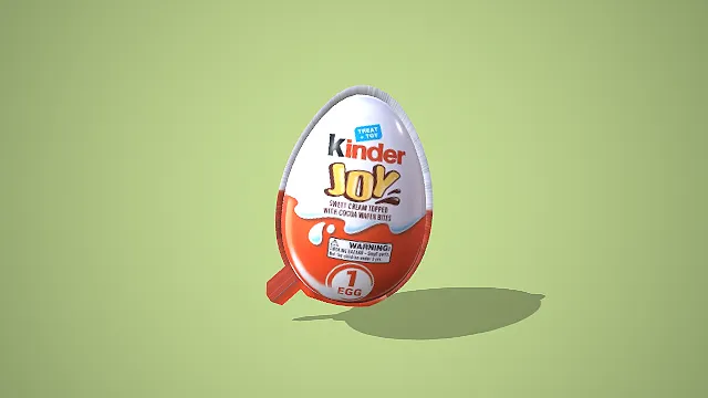 卡通风格健达奇趣蛋 3D 低多边形零食玩具场景装饰模型