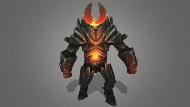 岩浆元素游戏角色拟人怪物模型动画