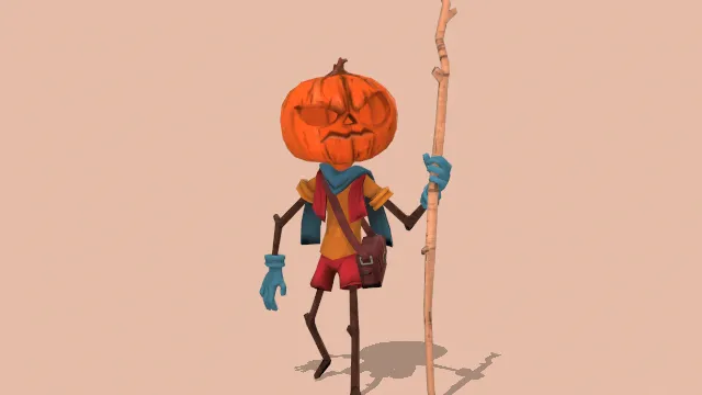 卡通风格南瓜法师人物游戏角色