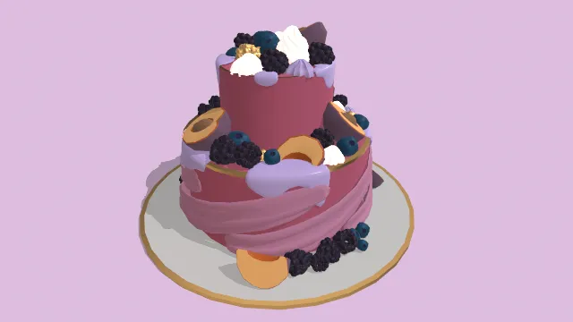 紫色水果蛋糕有蓝莓树莓牛油果甜点食物