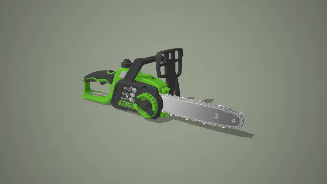 绿黑锂电链锯单款 3D 模型