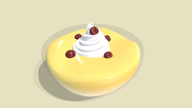 碗装香蕉布丁甜点食品奶油樱桃装饰