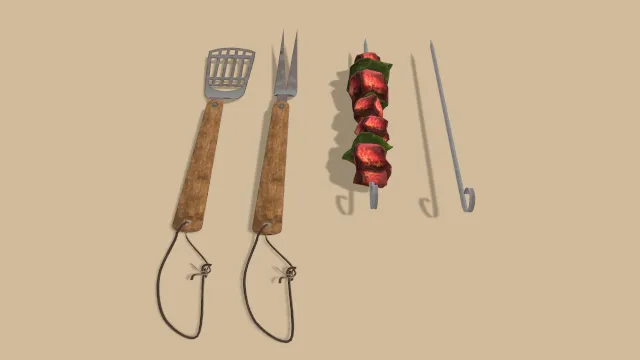 烧烤工具肉串铁串道具食物