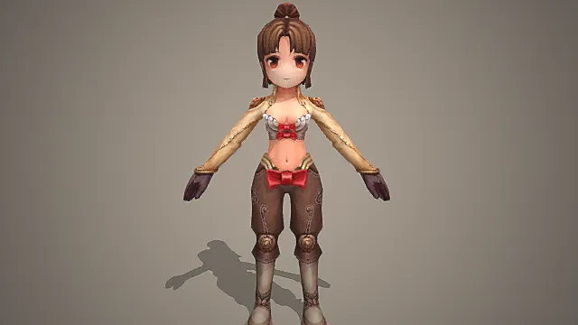 Q 版蒸汽朋克少女角色模型