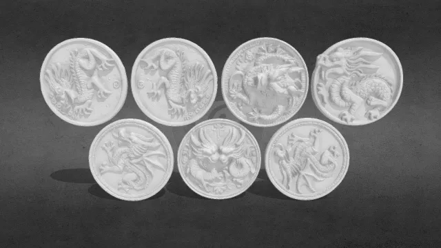 龙形浮雕硬币