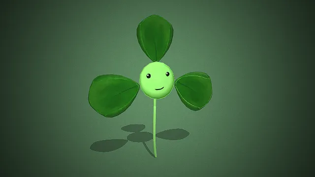 《植物大战僵尸》里 “三叶草” 的3D模型