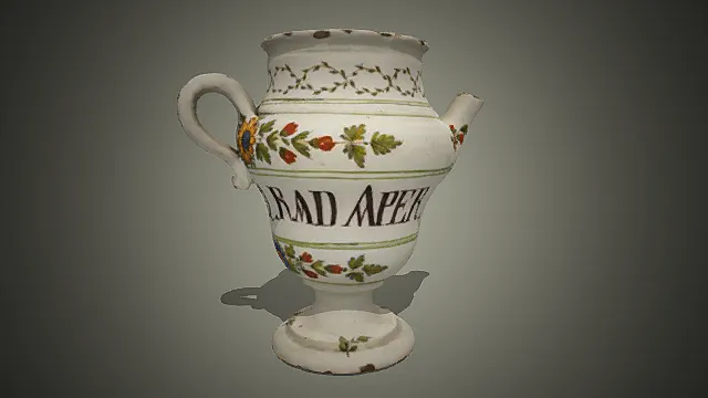欧式彩绘花卉铭文执壶摆件 3D 模型