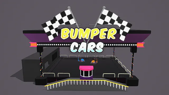 卡通风格碰碰车游乐设施3D模型