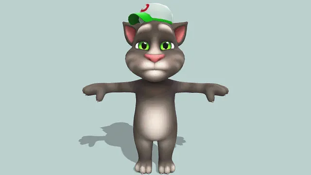 3D卡通风格戴帽猫咪角色模型，创意设计（3D角色、卡通风格、日常风，角色设计主题）