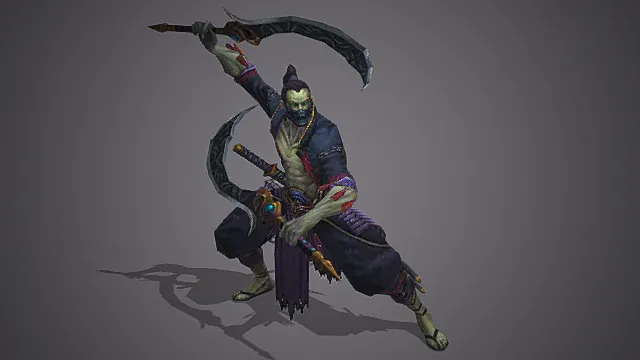 妖界影杀暗巷双镰鬼侍死士模型