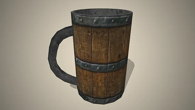 啤酒杯  做旧木质纹理  中世纪酒馆风  做旧磨损