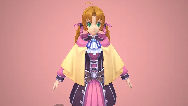 一个橙发双马尾洛丽塔少女的3D模型