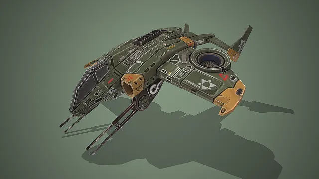 科幻战斗机甲  星际战机  军绿做旧涂装  模块化装甲